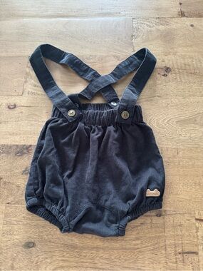 Souris Mini Baby Corduroy Suspender Romper in Dark blue size 9-12 months